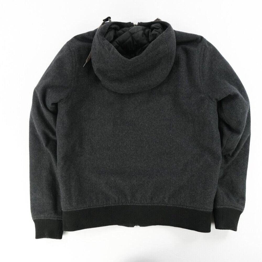 Billabong Men Hooded Jacket Gray Full Zip Long Sleeve Pockets Logo Fleece Size L - Picture 3 of 8